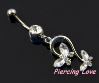 Piercing Ombligo Mariposa Transparente